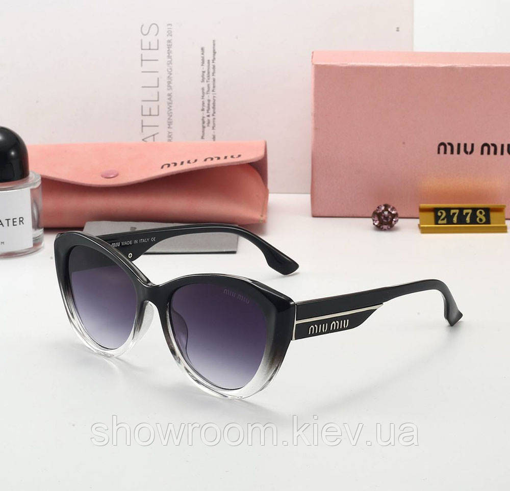 Женские солнцезащитные брендовые очки Miu 2778 grey Киев - изображение 1