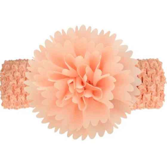 Повязка для девочки на голову с цветком 30-50 см персиковый Киев