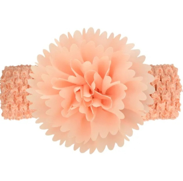 Повязка для девочки на голову с цветком 30-50 см персиковый Киев - изображение 1