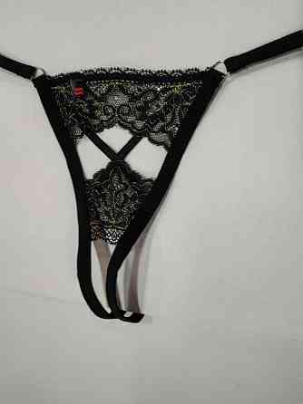 Сексуальные трусики стринги obsessive meshlove L-XL черные Славута