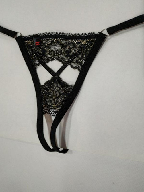 Сексуальные трусики стринги obsessive meshlove L-XL черные Славута - изображение 2