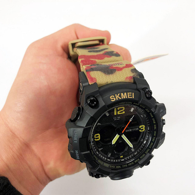 Чоловічий наручний годинник Skmei 1155BAG RED CAMO спортивний, армійський, хронограф, водонепроникний, червоний камуфляж Київ - фото 5