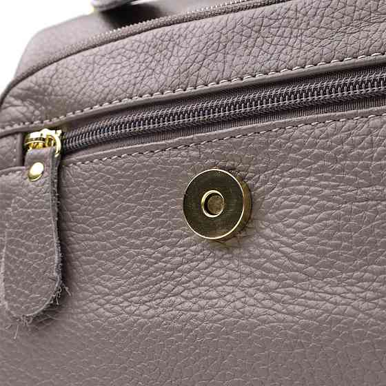 Практична сумка з натуральної шкіри для стильних жінок Vintage 22974 Сірий Київ