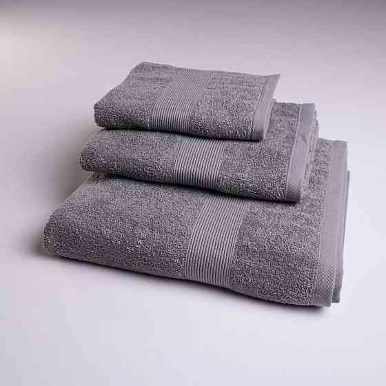 Набор махровых полотенец c Бордюром 3шт GM Textile 40х70см, 50х90см, 70х140см 400г/м2 (Серый) Сумы