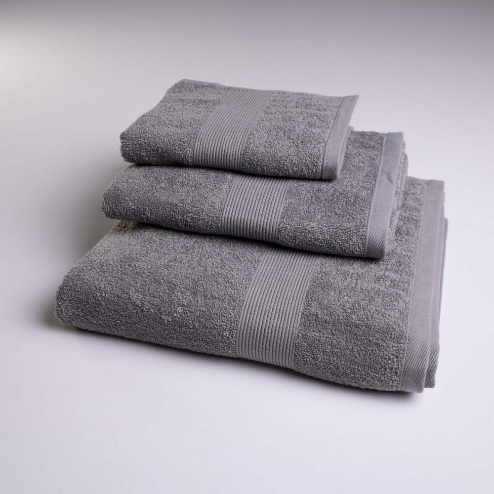 Набор махровых полотенец c Бордюром 3шт GM Textile 40х70см, 50х90см, 70х140см 400г/м2 (Серый) Сумы - изображение 1