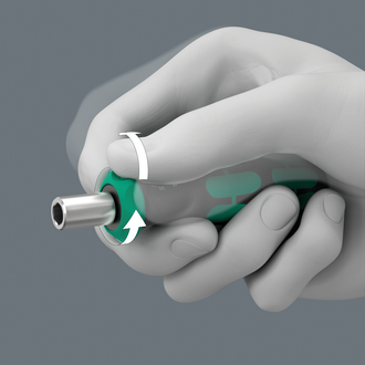 Трещоточная отвертка-битодержатель Wera 1/4