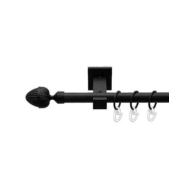 Карниз Orvit Одеон металевий однорядний техно гладка труба кільце металеве Чорний Оксамит 19 мм 300 см (00-00026729) Львів