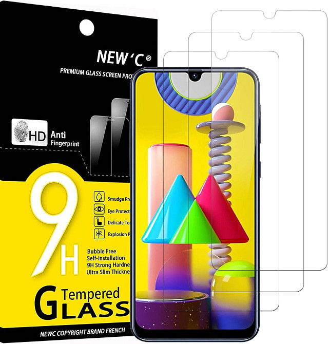 Защитное стекло NEW'C для Samsung Galaxy M21/M31 прозрачное 3 шт 0.33 мм 9H закалённое олеофобное без пузырей Киев - изображение 1