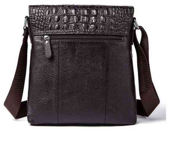 Сумка чоловіча вертикальна з тисненням під рептилію Vintage 14723 Коричнева Київ