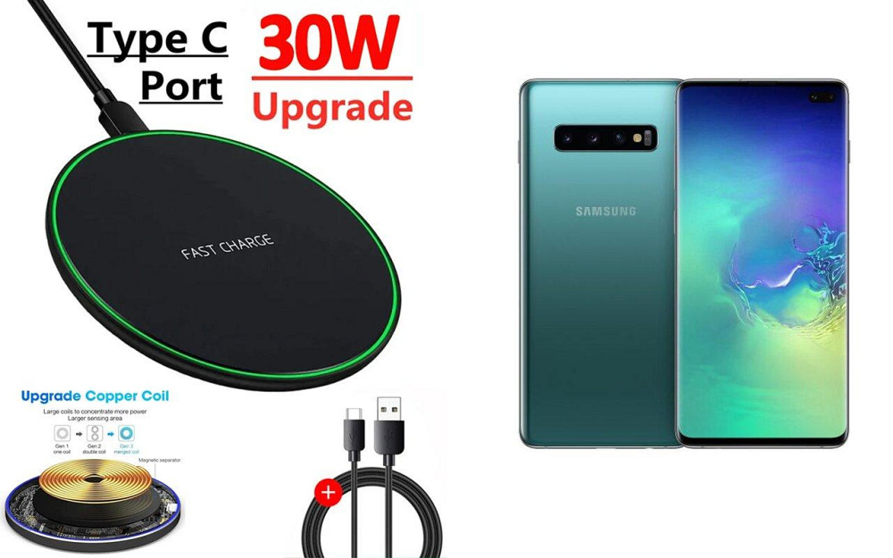 Бездротовий зарядний пристрій Copper до 30W для Motorola ThinkPhone, USB-C, LED Київ - фото 1