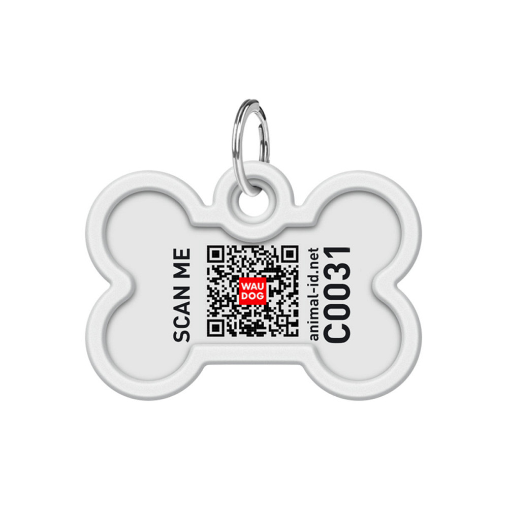 Адресник для собак и кошек металлический WAUDOG Smart ID с QR паспортом, рисунок 