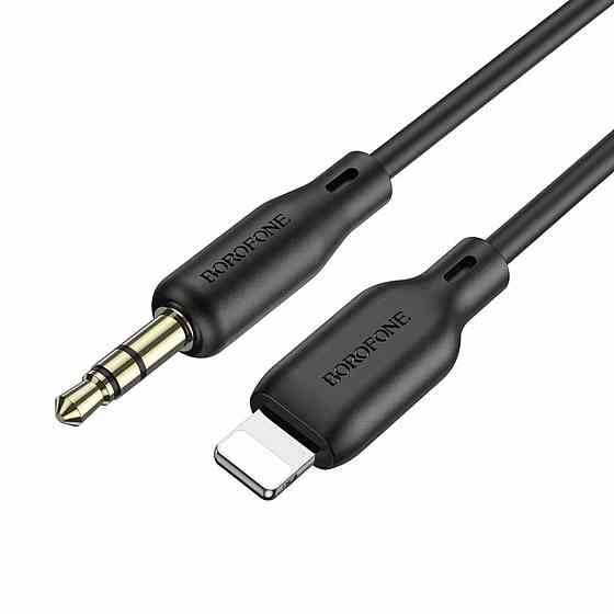 Аудiо кабель BOROFONE BL18 iPhone silicone цифровий audio conversion cable, колір чорний BL18B Одеса