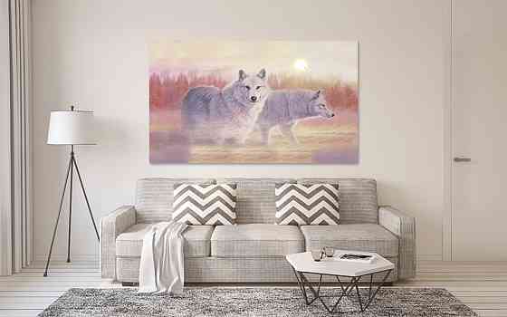 Картина полотно у вітальню / спальню   Вовки      MLP_144  ( 60х30см ) 80x120 см Київ