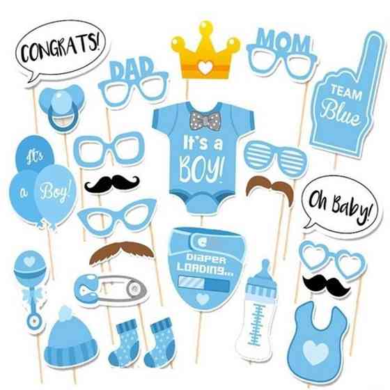 Бутафория на рождение ребенка 25 деталей one size голубой Киев