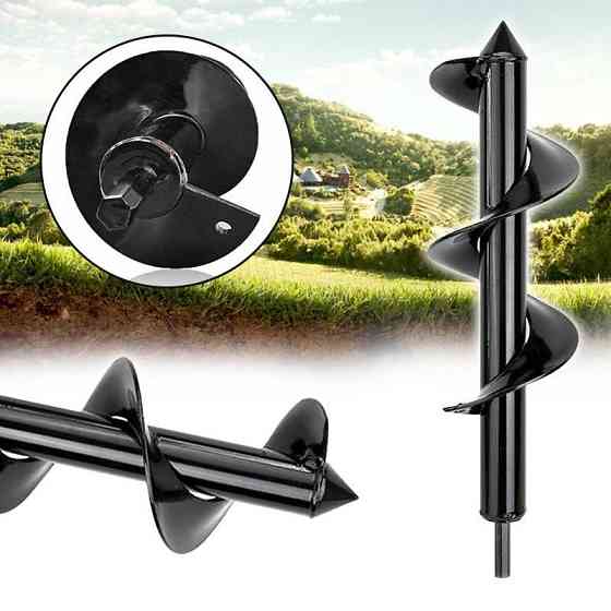 Садовий бур для дрелі 10x30 см для ямок і земляних робіт Київ