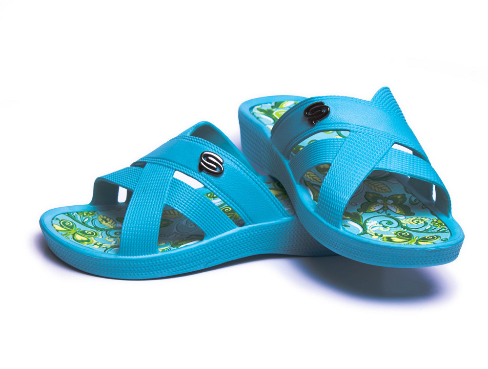 Женские шлепанцы на платформе пенка берюзовые Одесса - изображение 10