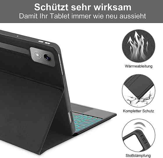 Клавіатура-чохол Lenovo Idea Tab Pro 2025 12.7 чорний Bluetooth USB-C QWERTZ трекпад підсвічування магнітна обкладинка-клавіатура Київ