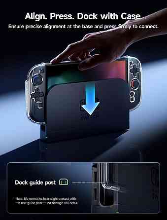 Чехол JSAUX PC0119A Прозрачный для Switch 2 (2025) Dockable Split PC+TPU Ультратный Защита JoyCon Киев