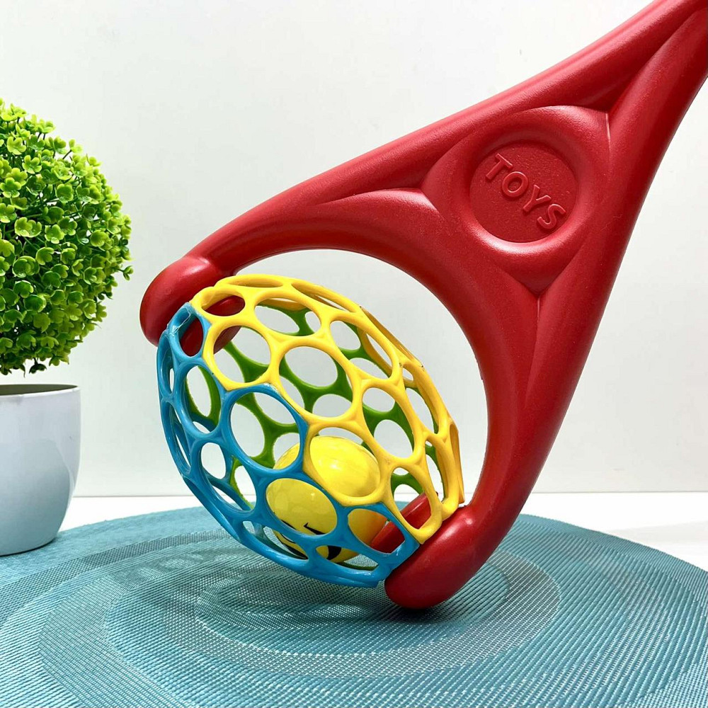 Каталка на палиці іграшка-каталка з кулькою брязкальцем Червона (3502) Чернігів - фото 6