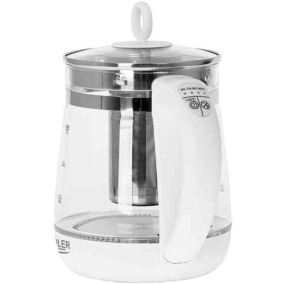 Електрочайник Adler AD 1299 1850-2200Вт/ 1.5л/ скло/ заварник/ встановлення температури/ білий Вінниця