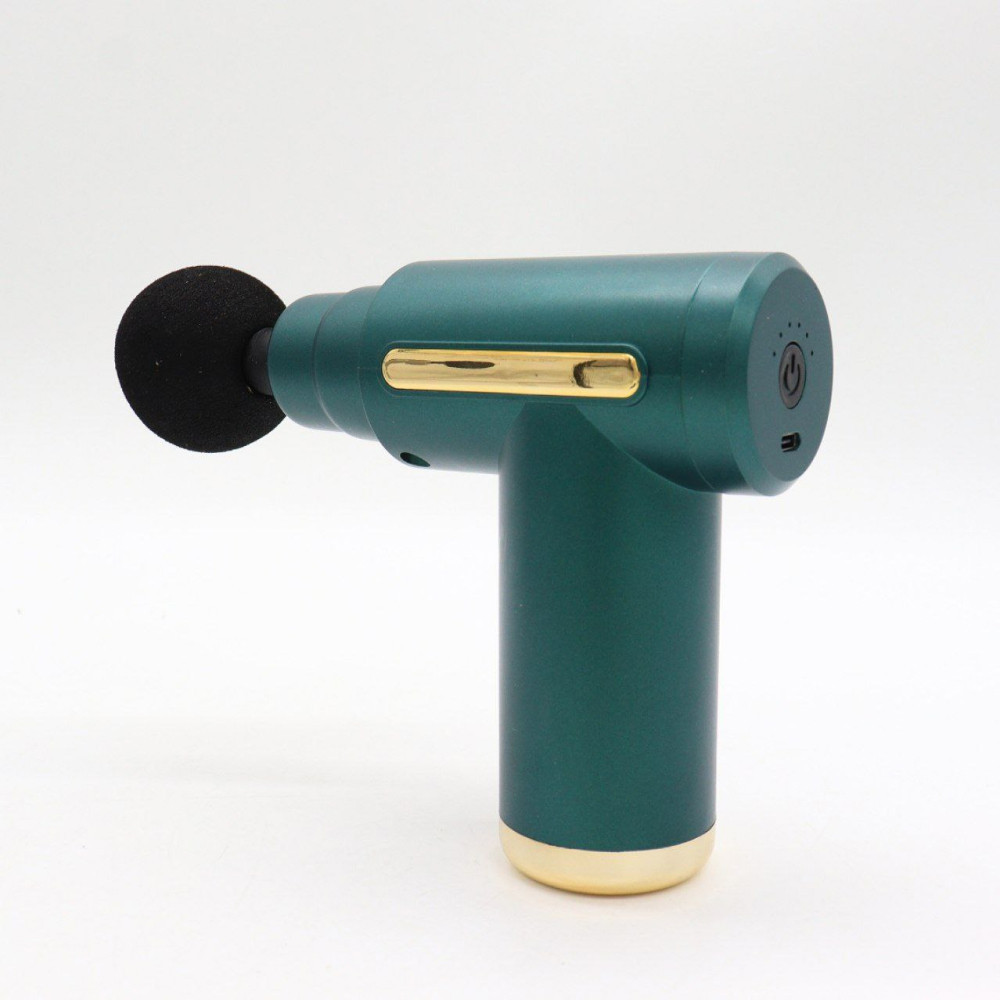 Перкуссионный массажер с 4 насадками Gun Massager, Зеленый / Массажер для тела / Ручной массажер Киев - изображение 7