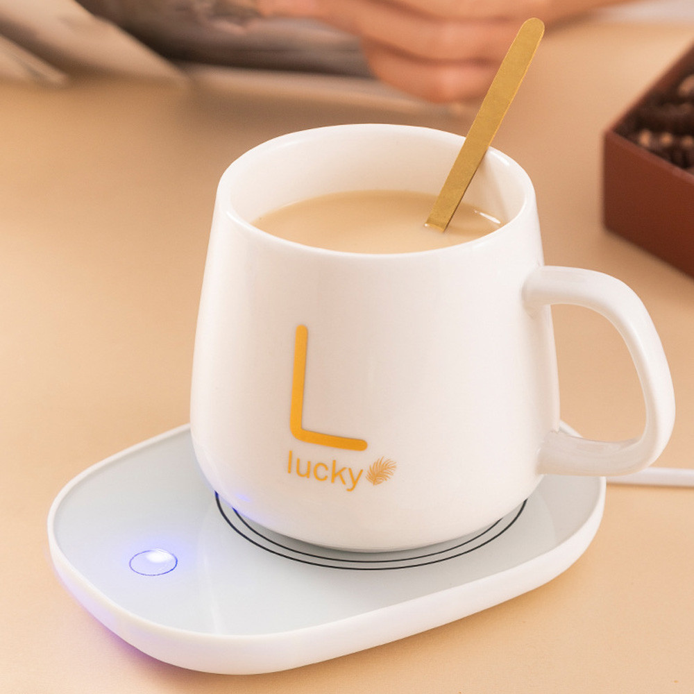 Чашка 400мл на підставці з підігрівом до +55 °С, Біла / Чашка керамічна з ложкою / Кружка з підігрівом Київ - фото 6