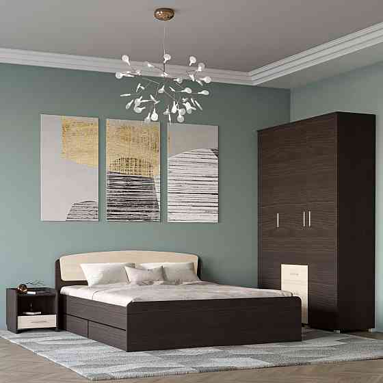 Спальня Эверест Бриз комплект 3 (модульная - 3 элемента) венге + дуб молочный (DTM-2550) Днепр