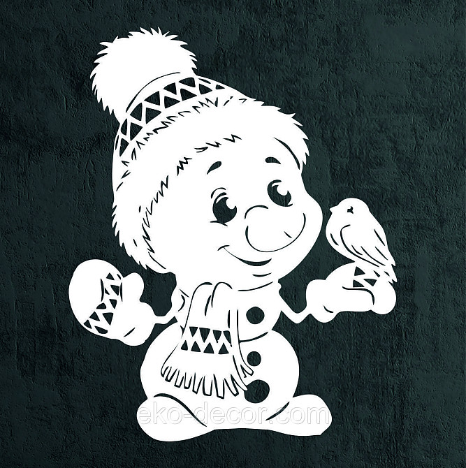Декоративное настенное Панно «Снеговик», Декор на стену 90*71 см Киев - изображение 8