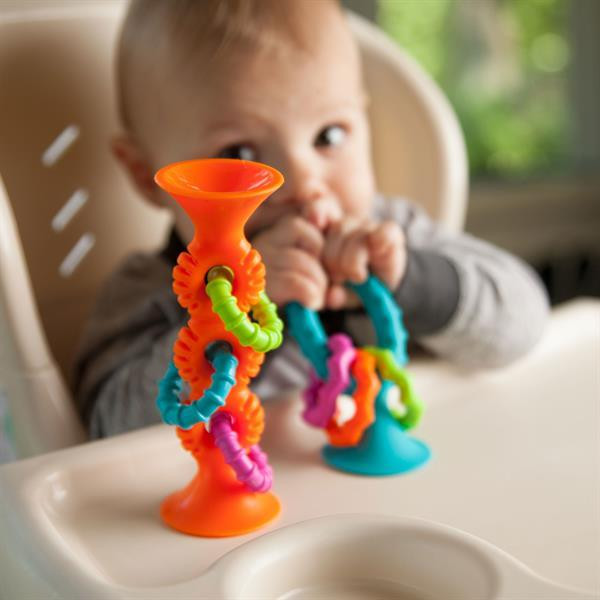 Прорезыватель-погремушка на присосках Fat Brain Toys pipSquigz Loops оранжевый (F165ML) Харьков - изображение 5