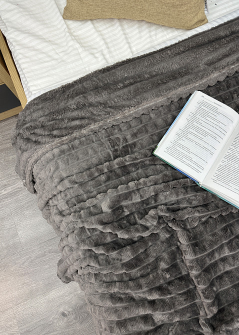 Плед-покривало Кубик 200х220 см (+-10см) Темно-сірий (87-227) Київ - фото 7