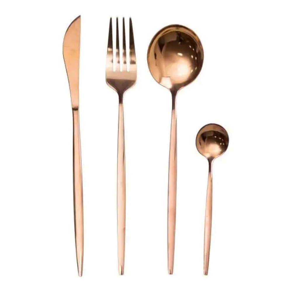 Yiwu Набір столових приборів 24 предмети набір ложок виделок і ножів на 6 персон Бронзовий HP-2 Коломыя - изображение 1