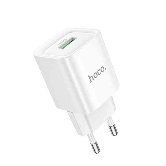 Мережевий зарядний пристрій HOCO C145A Charm single port QC3.0 charger (EU) White Київ