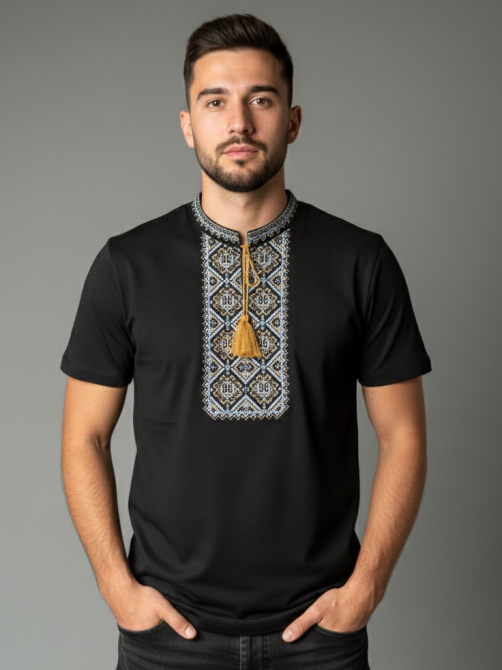 Футболка вишиванка чорного кольору Київ - фото 2