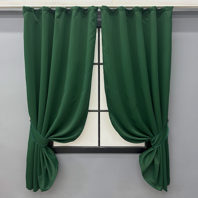 Комплект штор коротких VR-Textil Bagema Rvs № 1475ш 130х170 см 2 шт Зелений (35-0352) Київ - фото 1