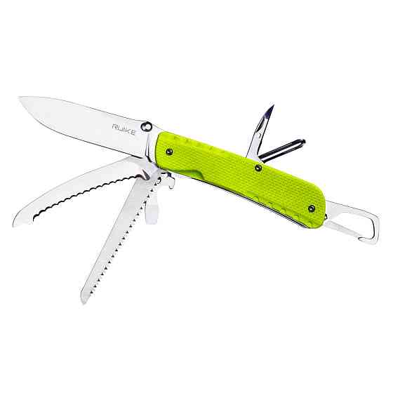 Багатофункціональний ніж Ruike Trekker LD43, (8.5 см) 12C27 / G10 зелений, 15 інстр. Київ