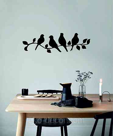 Декоративне настінне Панно  «Птахи» , Декор на стіну 90*26 см, Чорний Київ