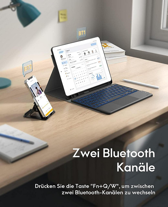 Фирменный защитный чехол Chesona с Bluetooth клавиатурой для iPad 10.2 (2019/20/21)/pro10.5(2017)/Air 3 10.5 Днепр - изображение 7