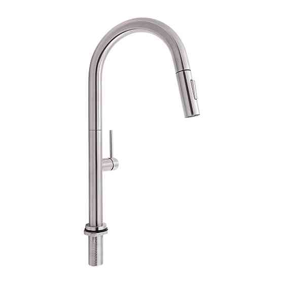 Змішувач для кухні Qtap Lenicka з висувним виливом QTLEN9138103UN Brushed Nickel PVD Київ