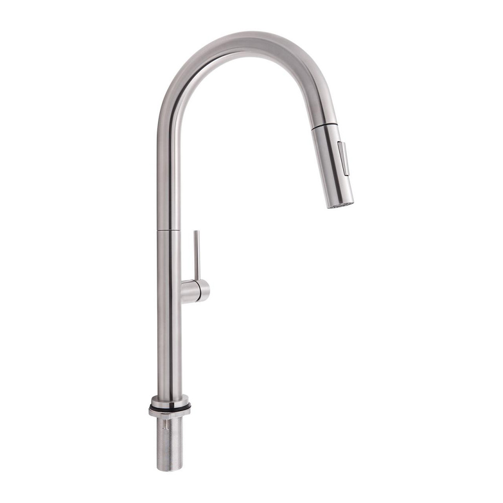 Смеситель для кухни Qtap Lenicka с выдвижным изливом QTLEN9138103UN Brushed Nickel PVD Киев - изображение 1