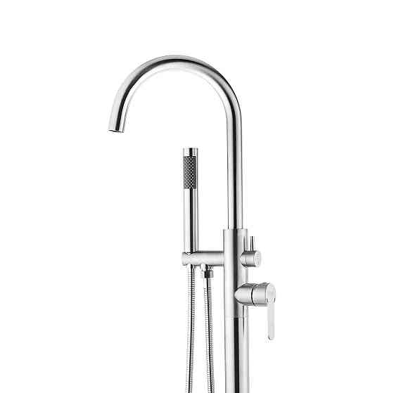 Змішувач для ванни для підлоги Kroner KRP Edelstahl Klassisch - ESG077 з душовим гарнітуром,  сатин Київ