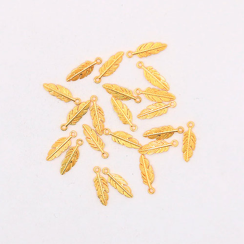 Набір підвісок металевих 80шт, шарми шармики, Пір&apos;я, старовинне золото Вінниця - фото 1