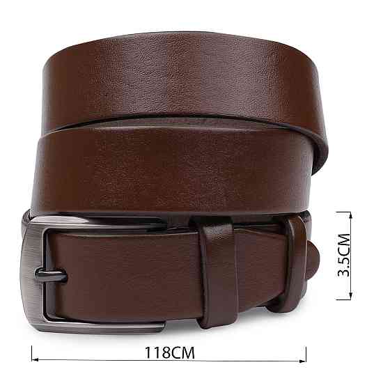 Добротный кожаный ремень для мужчин Vintage 20707 Коричневый Киев