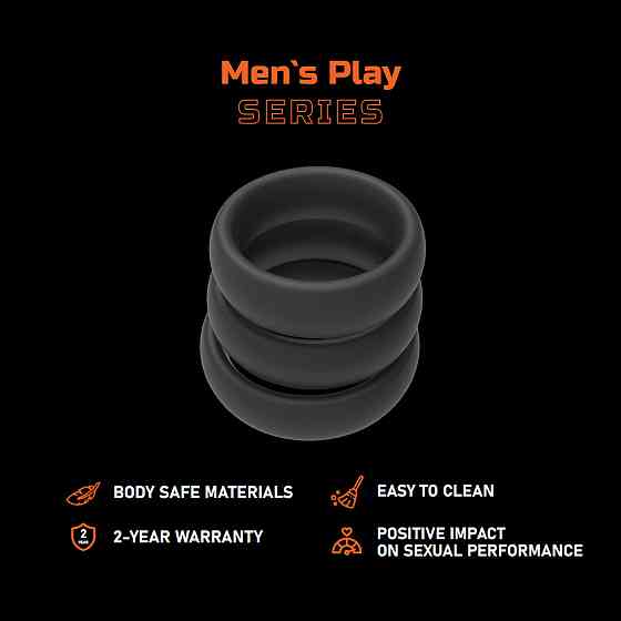 Набір ерекційних кілець - Erospace Men’s Play Set Of 3 Cock Rings B9 Sex Aura Київ