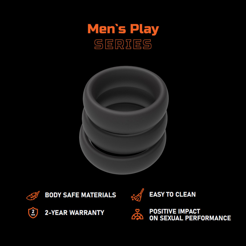 Набір ерекційних кілець - Erospace Men’s Play Set Of 3 Cock Rings B9 Sex Aura Київ - фото 2