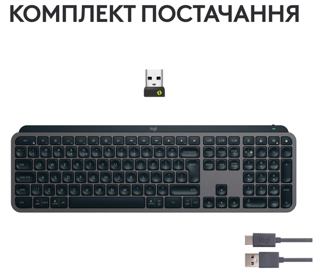 Клавіатура Logitech MX Keys S Wireless Ukr Graphite (L920-011593) (6921792) Київ - фото 10
