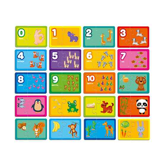 Пазли "Знайди пару. Рахуємо до 10. Хто що їсть" VT5003-01 Укр Вінниця