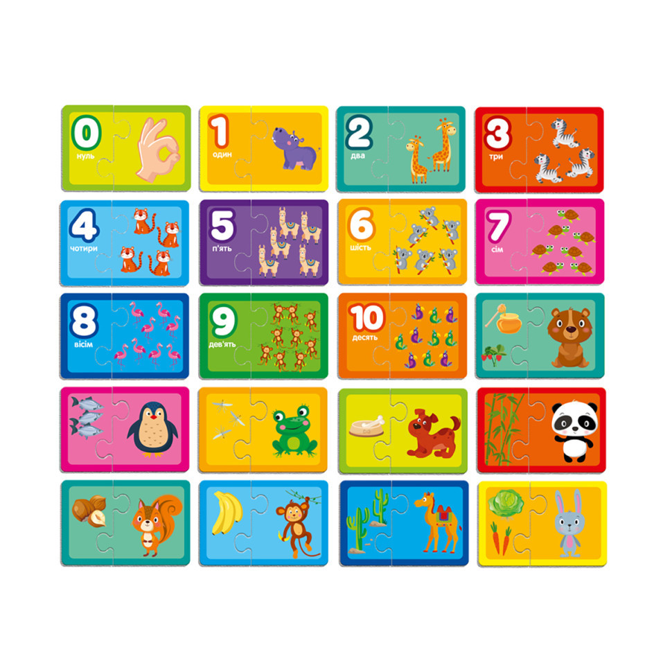 Пазли "Знайди пару. Рахуємо до 10. Хто що їсть" VT5003-01 Укр Вінниця - фото 3