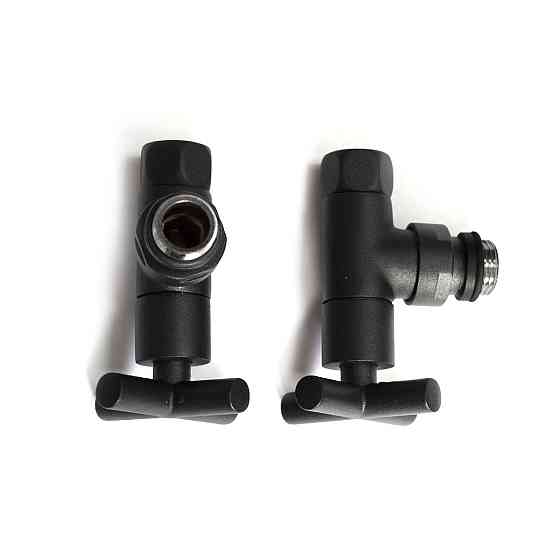 Кран угловой для полотенцесушителей Raftec Premium черный муар 1/2x1/2, 2шт. Киев