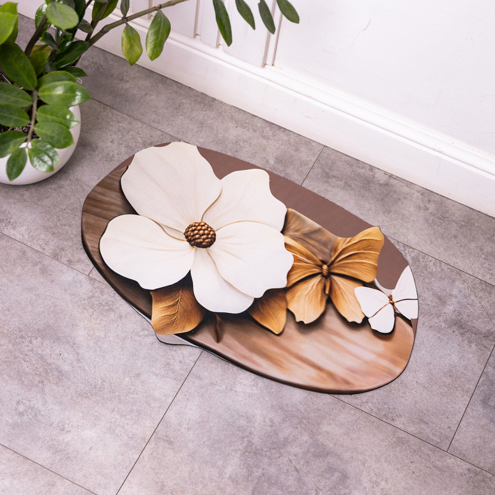 Jiamat Килимок для ванної кімнати з 3D-ефектом Petal Relief 38*58 см діатомітовий Коричневий HP Коломия - фото 3