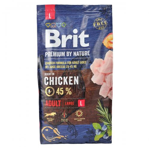 Корм сухий Brit Premium Dog Adult L для дорослих собак великих порід вагою 25-45 кг з куркою 8 кг Київ - фото 4